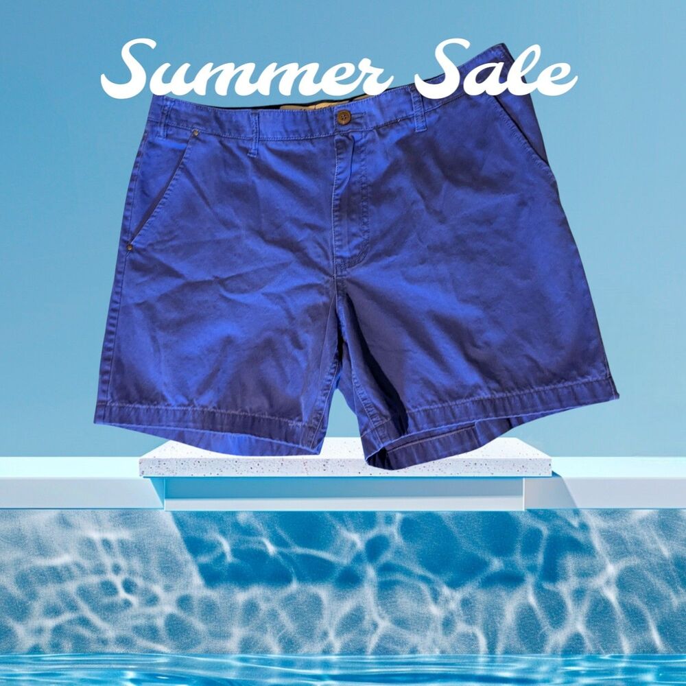 Request Mens 38 Blue Bermuda Pants Shorts Cotton Classic Fit Vacation Concert
